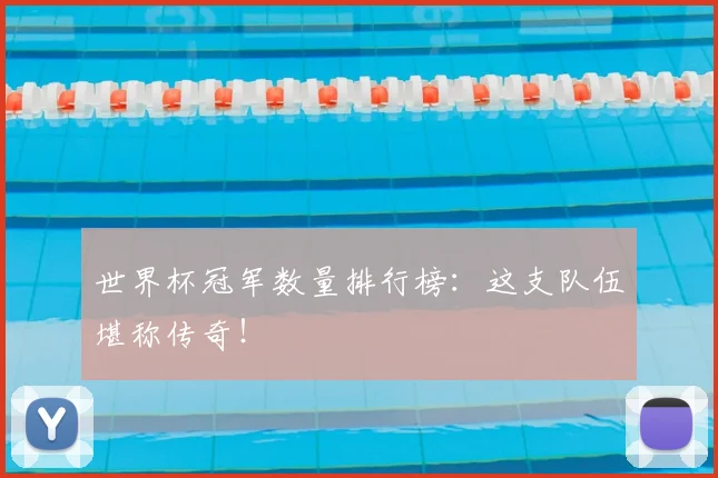 世界杯冠军数量排行榜：这支队伍堪称传奇！